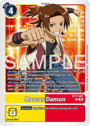 Marcus Damon - BT17-087 (Reprint) (BT17-087) - Advanced Booster Digimon Generation Foil