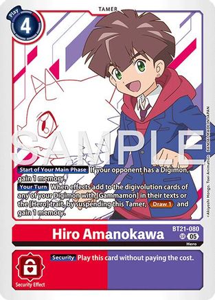 Hiro Amanokawa - BT21-080 (Reprint) (BT21-080) - Advanced Booster Digimon Generation Foil
