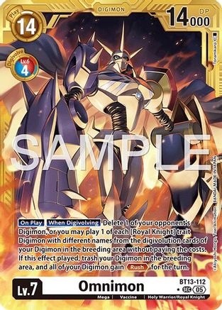 Omnimon - BT13-112 (Gold Border) (BT13-112) - Advanced Booster Digimon Generation Foil