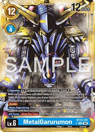 MetalGarurumon (Gold Border) (BT15-101) - Advanced Booster Digimon Generation Foil