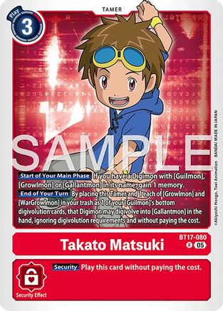 Takato Matsuki - BT17-080 (Reprint) (BT17-080) - Advanced Booster Digimon Generation Foil