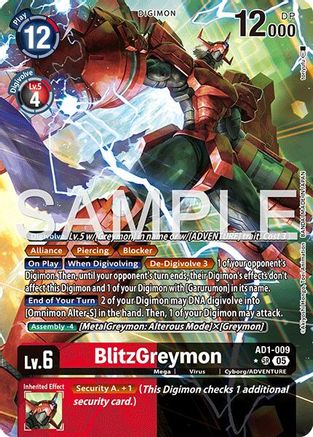BlitzGreymon (Alternate Art) (AD1-009) - Advanced Booster Digimon Generation Foil