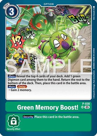 Green Memory Boost! (Reprint) (P-038) - Advanced Booster Digimon Generation Foil