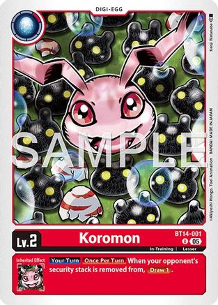 Koromon - BT14-001 (Reprint) (BT14-001) - Advanced Booster Digimon Generation Foil