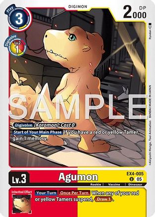 Agumon - EX4-005 (Reprint) (EX4-005) - Advanced Booster Digimon Generation Foil