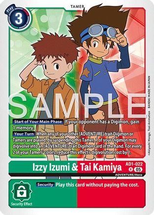 Izzy Izumi & Tai Kamiya (AD1-022) - Advanced Booster Digimon Generation Foil