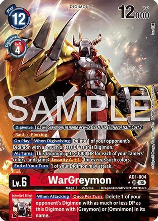 WarGreymon - AD1-004 (Alternate Art) (AD1-004) - Advanced Booster Digimon Generation Foil