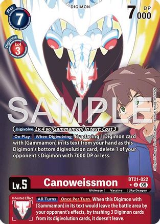 Canoweissmon (Alternate Art) (BT21-022) - Advanced Booster Digimon Generation Foil