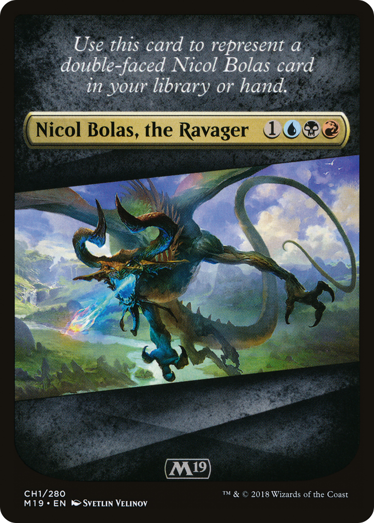 Checklist Card - Core Set 2019 (Nicol Bolas, the Ravager) (M19-CH1) - Core Set 2019 Tokens
