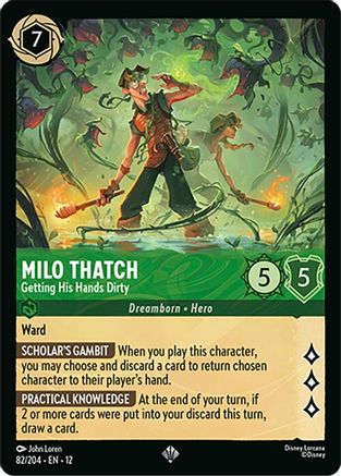 Milo Thatch - Getting His Hands Dirty (82/204) - Wilds Unknown Cold Foil