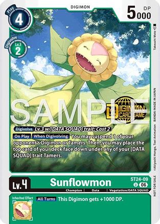 Sunflowmon (Welcome Tamers Pack Vol.2) (ST24-09) - Starter Deck 24: Data Squad Release Event Cards Foil