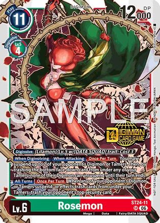 Rosemon (Welcome Tamers Pack Vol.2) (ST24-11) - Starter Deck 24: Data Squad Release Event Cards Foil