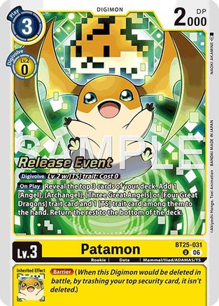 Patamon (BT25-031) - Dual Revolution Release Event Cards Foil