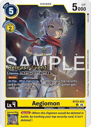 Aegiomon (BT25-033) - Dual Revolution Release Event Cards Foil