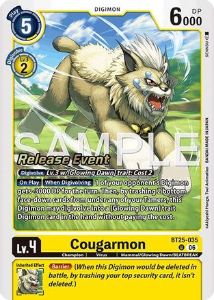 Cougarmon (BT25-035) - Dual Revolution Release Event Cards Foil