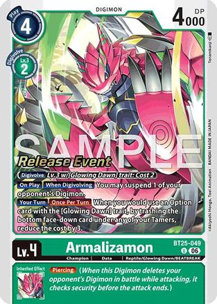 Armalizamon (BT25-049) - Dual Revolution Release Event Cards Foil