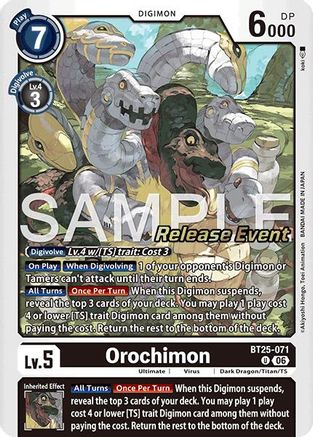 Orochimon (BT25-071) - Dual Revolution Release Event Cards Foil