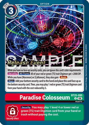 Paradise Colosseum (BT25-095) - Dual Revolution Release Event Cards Foil