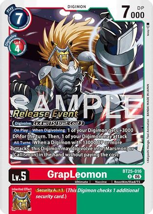 GrapLeomon (BT25-016) - Dual Revolution Release Event Cards Foil