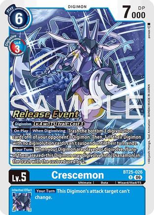 Crescemon (BT25-026) - Dual Revolution Release Event Cards Foil