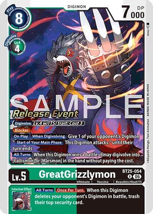GreatGrizzlymon (BT25-054) - Dual Revolution Release Event Cards Foil