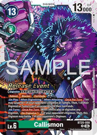 Callismon (BT25-058) - Dual Revolution Release Event Cards Foil