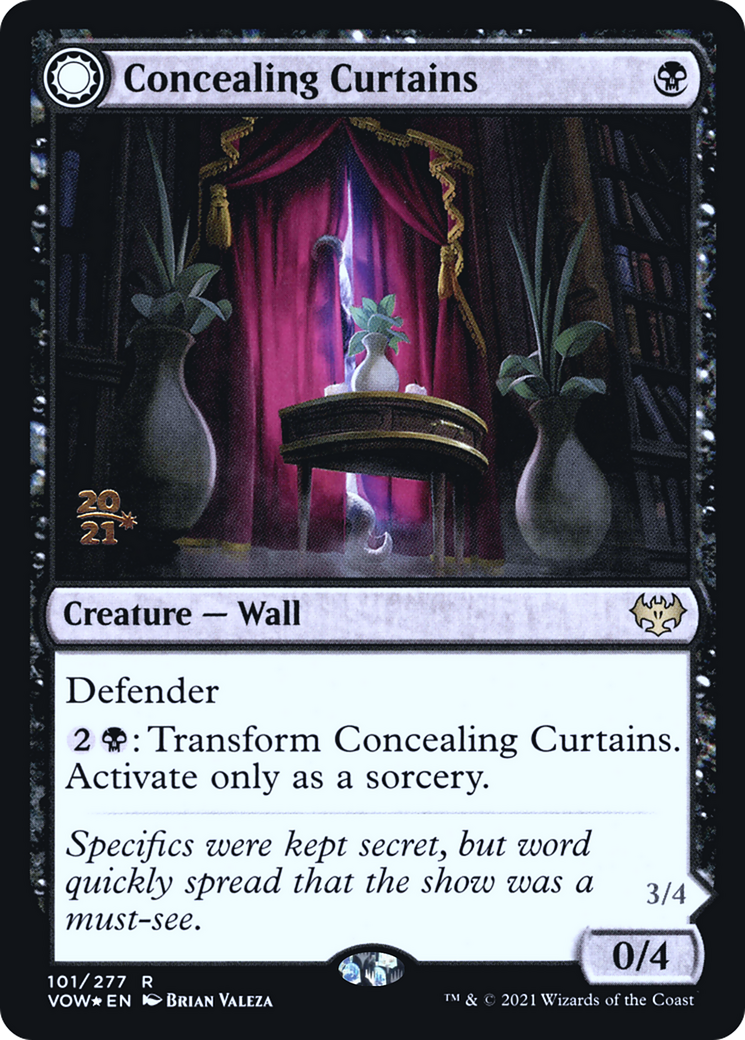 Concealing Curtains (PRE-101) - Innistrad: Crimson Vow Promos: (Double Faced Transform) Foil