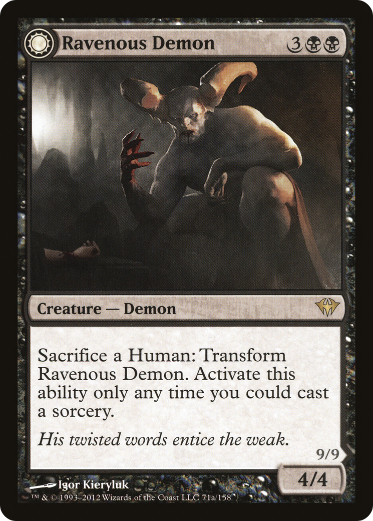 Ravenous Demon (DKA-071) - Dark Ascension: (Double Faced Transform) Foil