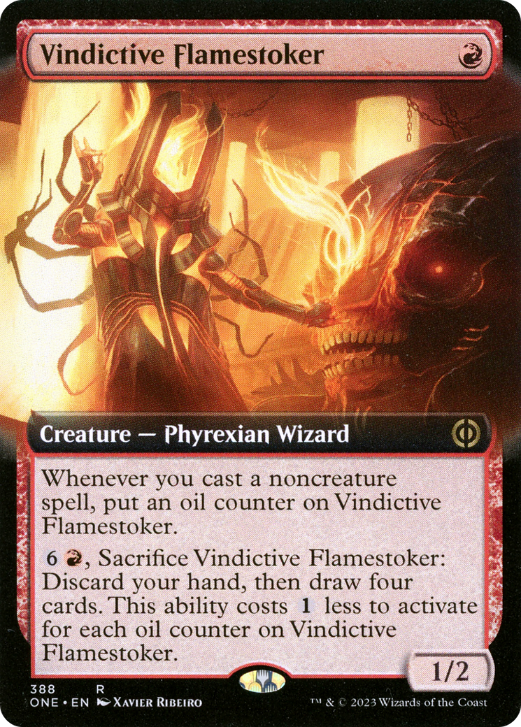 Vindictive Flamestoker (Extended Art) (ONE-388) - Phyrexia: All Will Be One: (Extended Art) Foil