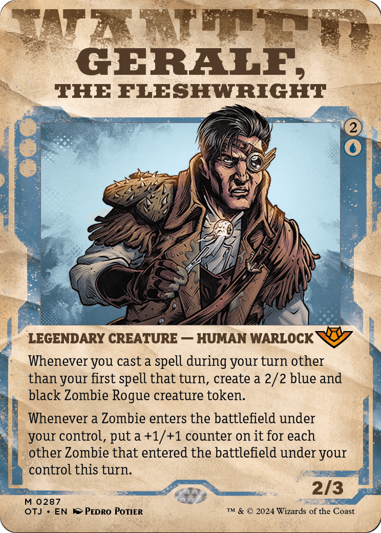 Geralf, the Fleshwright (Showcase) (OTJ-287) - Outlaws of Thunder Junction: (Showcase) (Borderless) Foil