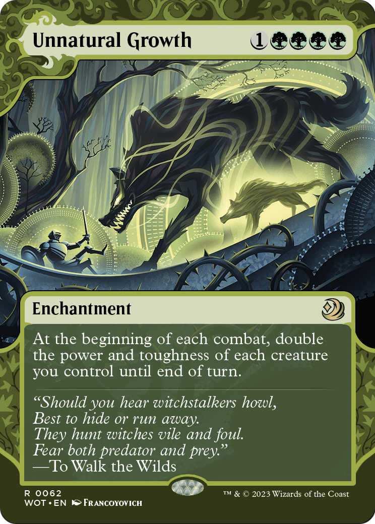 Unnatural Growth (WOT-062) - Wilds of Eldraine: Enchanting Tales: (Showcase) (Borderless)