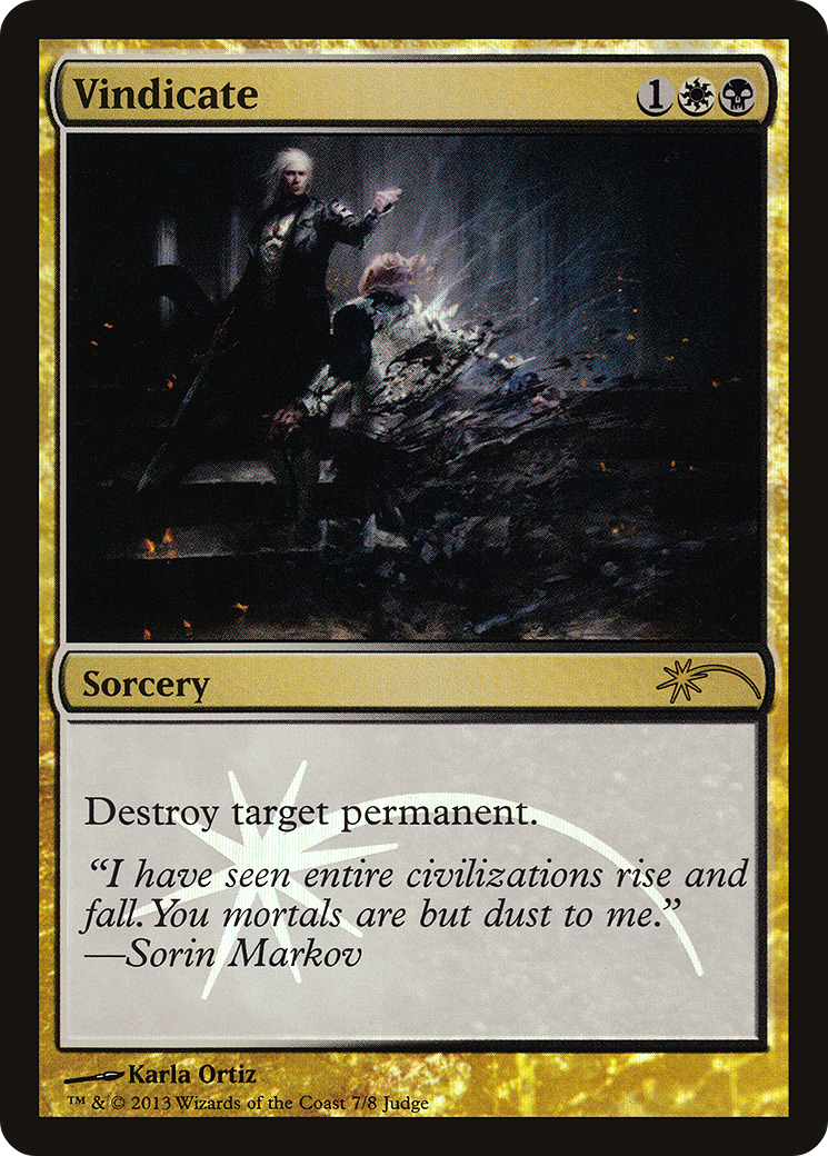 Vindicate (2013) (JDG-007) - Judge Gift Cards 2013 Foil