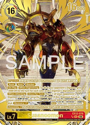 Susanoomon (Rare Pull) (EX12-076) - Digital World Shambala Foil