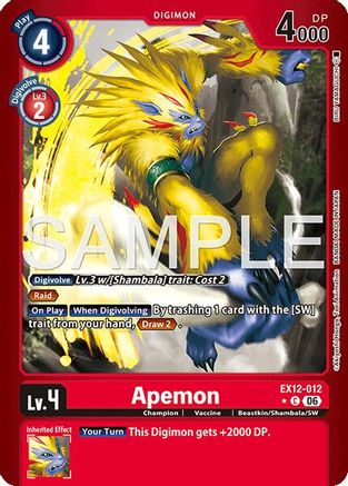 Apemon (Limited Foil) (EX12-012) - Digital World Shambala Foil