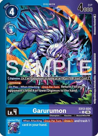 Garurumon (Limited Foil) (EX12-024) - Digital World Shambala Foil