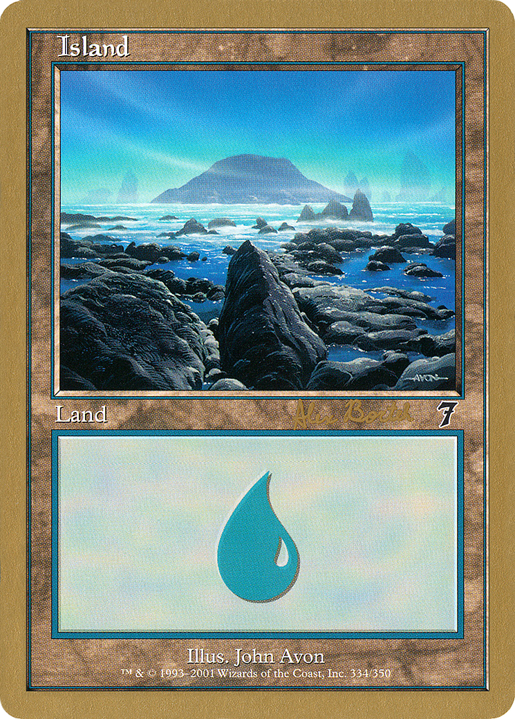 Island (334) - 2001 Alex Borteh (7ED) (WCD-) - World Championship Decks 2001