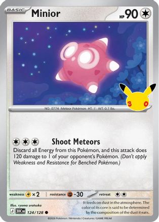 Minior 124/128  - Holofoil ME 30th Celebration - null