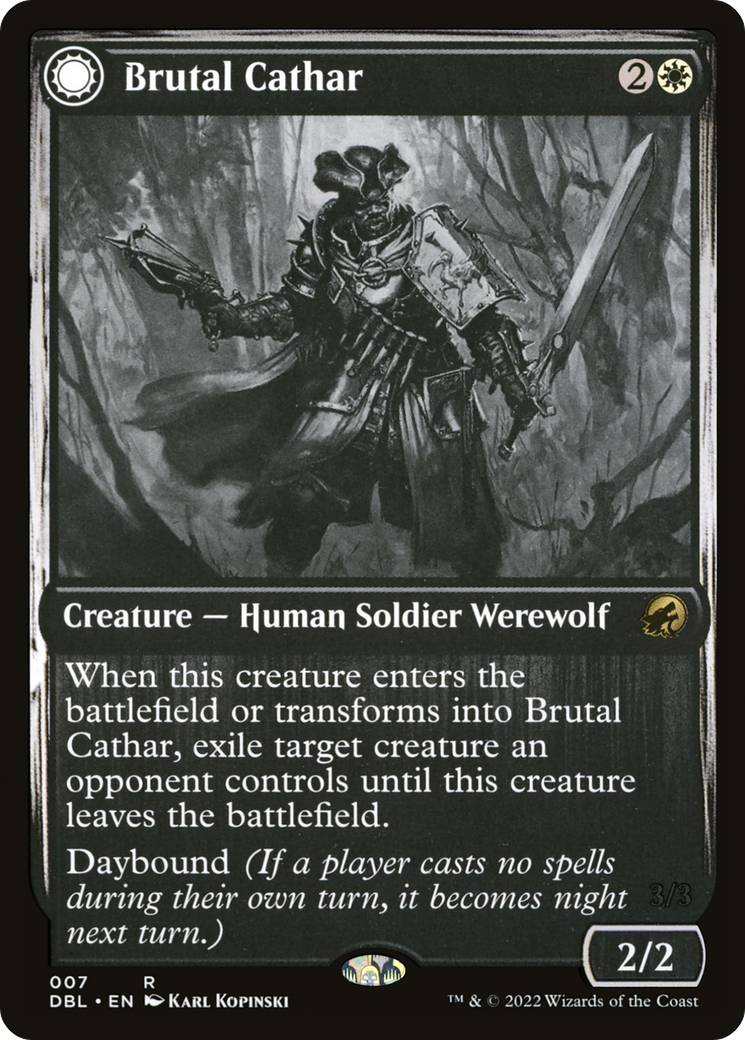 Brutal Cathar (DBL-007) - Innistrad: Double Feature: (Double Faced Transform)