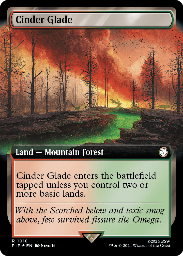 Cinder Glade (Extended Art) (Surge Foil) (PIP-1018) - Fallout: (Extended Art) Foil