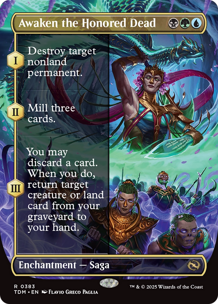 Awaken the Honored Dead (Borderless) (TDM-383) - Tarkir: Dragonstorm: (enchantment)