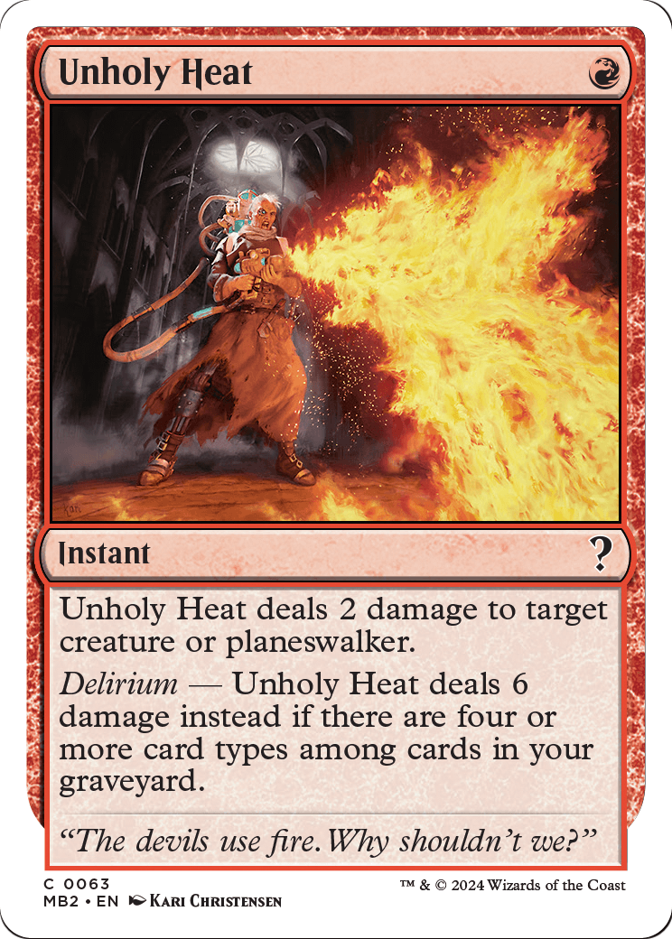 Unholy Heat (White Border) (MB2-063) - Mystery Booster 2