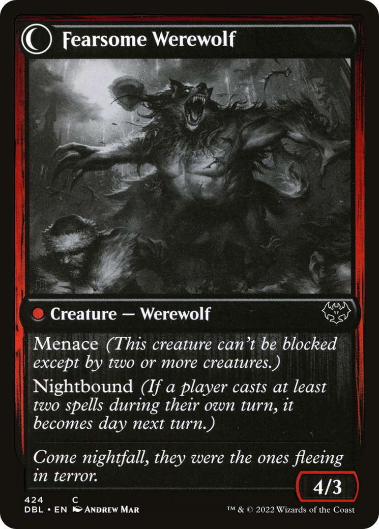 Fearful Villager (DBL-424) - Innistrad: Double Feature: (Double Faced Transform)
