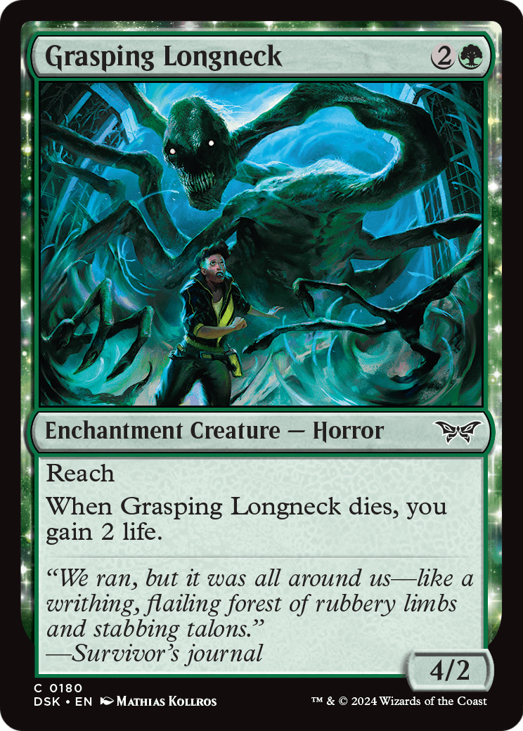 Grasping Longneck (DSK-180) - Duskmourn: House of Horror: (enchantment)