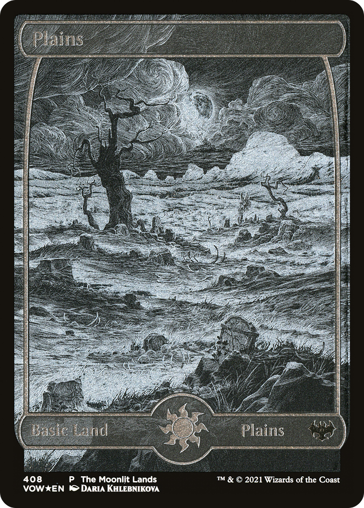 Plains (Moonlit Land) (Foil Etched) (WPN-408) - Innistrad: Crimson Vow Foil