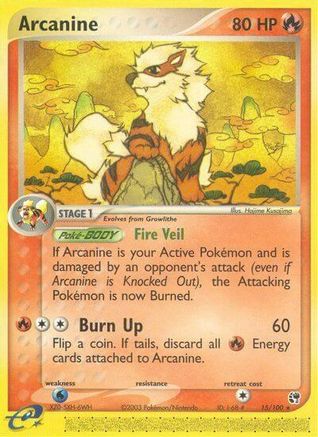 Arcanine 015  - Reverse Holofoil Sandstorm - Rare