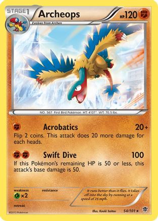 Archeops 054  - Reverse Holofoil Plasma Blast - Holo Rare