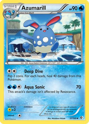 Azumarill  - Reverse Holofoil Boundaries Crossed - Uncommon