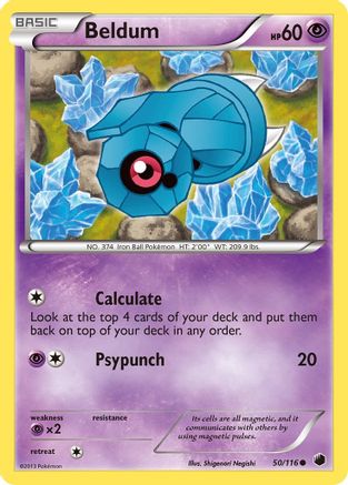 Beldum  - Reverse Holofoil Plasma Freeze - Common