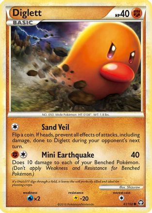 Diglett 061  - Reverse Holofoil Triumphant - Common