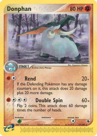 Donphan/109  - Reverse Holofoil Ruby and Sapphire - Rare